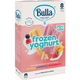 Bulla Frozen Yoghurt Strawberry, Mango & Wildberry 8 Pack