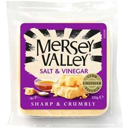 Mersey Valley Salt & Vinegar Cheddar Cheese Block 235g