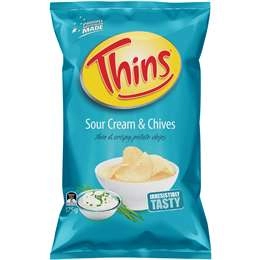 Thins Sour Cream & Chives Potato Chips 175g