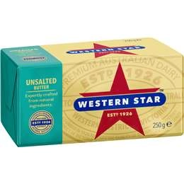 Western Star Butter Block Unsalted 250g