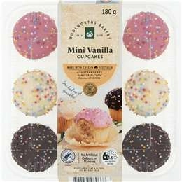 Woolworths Cup Cake Mini Iced 9 Pack