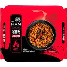 The Han Kitchen Flaming Chicken Stir Fried Noodles Original 4 Pack