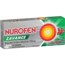 Nurofen Zavance Fast Pain Relief Caplets 256mg Ibuprofen 12 Pack