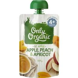 Only Organic 4 Months+ Apple Peach & Apricot 120g