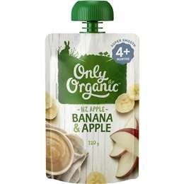 Only Organic 4 Months+ Banana & Apple 120g