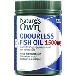 Nature's Own Fish Oil Odourless 1500mg With Omega 3 200 Pack