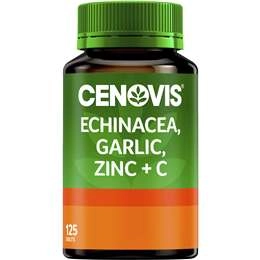 Cenovis Echinacea Garlic Zinc & Vitamin C For Immune Support 125 Pack