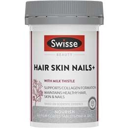 Swisse Beauty Hair Skin Nails+ Tablets For Collagen Formation 60 Pack