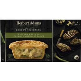 Herbert Adams Pies Creamy Chicken & Leek 2 Pack