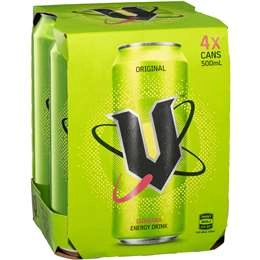 V Energy Drink  500ml X4 Pack