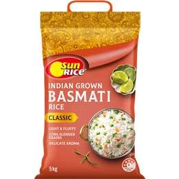 Sunrice Indian Grown Basmati Rice Classic 5kg