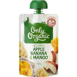 Only Organic 6 Months+ Apple Banana & Mango 120g