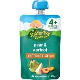 Rafferty's Garden Baby Food Pouch Pear & Apricot & Nothing Else 4+ Months 120g