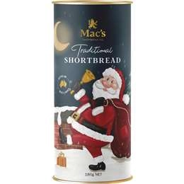 Macs Traditional Shortbread Christmas Tube 180g