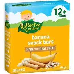 Rafferty's Garden Baby Food Banana Fruit Snack Bars 12+ Months 8 Pack