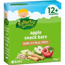 Rafferty's Garden Baby Food Apple Snack Bars Real Fruit 8 Pack 12+ Months 128g