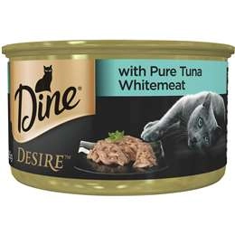 Dine Desire Pure Tuna Whitemeat Grain Free Wet Cat Food Can 85g