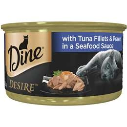 Dine Desire Tuna & Prawn In Sauce Grain Free Wet Cat Food 85g