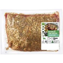 Woolworths Cook Butterflied Lamb Shoulder With Rosemary & Mint 850g - 1.65kg