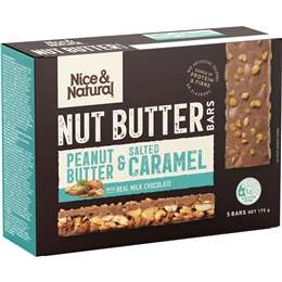 Nice & Natural Nut Butter Bars Peanut Butter & Salted Caramel 5 Pack