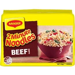 Maggi 2 Minute Beef Flavour Instant Noodles 5 Pack