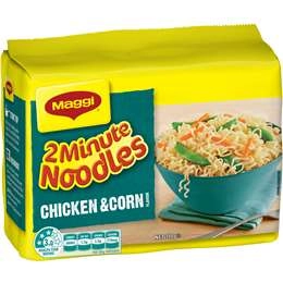 Maggi 2 Minute Instant Chicken & Corn Noodles 5 Pack