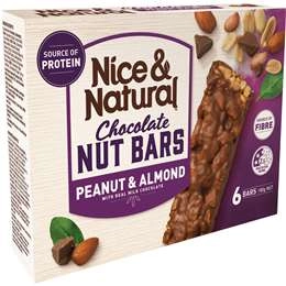 Nice & Natural Chocolate Nut Bar Peanut & Almond 6 Pack