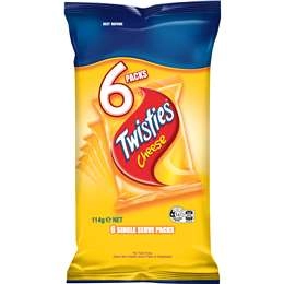 Twisties Cheese Flavoured Snacks Multipack 114g