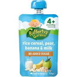 Rafferty's Garden Rice Cereal, Pear Banana & Milk 120g