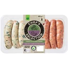 Woolworths Chef's Selection Variety Sausages 8 Pack