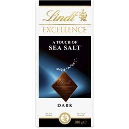 Lindt Excellence Sea Salt Dark Chocolate Block 100g