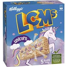 Kellogg's Lcms Unicorn Rice Bubbles Snack Bars 5 Pack