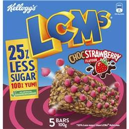 Kellogg's Lcms 25% Less Sugar Choc Strawberry Flavour Snack Bars 5 Pack