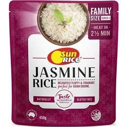 Sunrice Microwave Jasmine Rice Pouch  450g