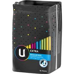 U By Kotex Extra Pads Regular With Wings 16 Pack