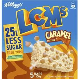 Kellogg's Lcms 25% Less Sugar Caramel Flavour Snack Bars 5 Pack