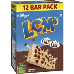 Kellogg's Lcms Choc Chip Rice Bubbles Snack Bars 12 Pack