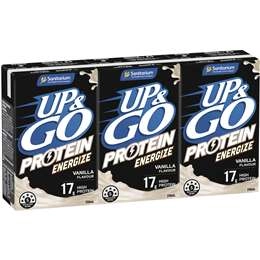 Sanitarium Up&go Protein Energize Vanilla 250ml X3 Pack