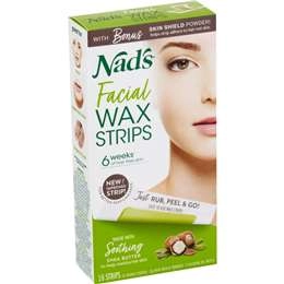 Nad's Hair Removal Wax Facial Strips 16 Pack