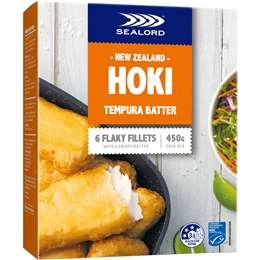 Sealord Hoki Fillets Tempura Battered 450g