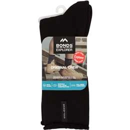 Bonds Explorer Socks Mens Black Size 11-14 Assorted Each