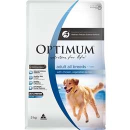 Optimum Adult All Breed Dry Dog Food Chicken, Vegetables & Rice 3kg