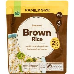 Woolworths Microwave Brown Rice Family Size 450g