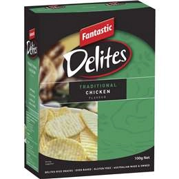 Fantastic Delites Crinkle Cut Rice Snacks Traditional Chicken 100g