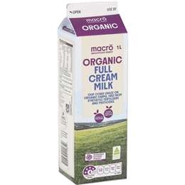 Macro Organic Full Cream Milk  1l