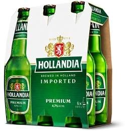 Hollandia Premium Lager Beer Bottles 330ml X 6 Pack