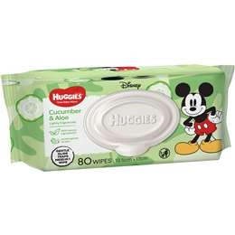 Huggies Thick Baby Wipes Cucumber & Aloe 80 Pack