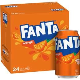 Fanta Orange Soft Drink Cans 375ml X24 Pack