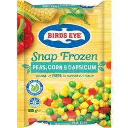 Birds Eye Snap Frozen Mixed Vegetables Peas, Corn & Capsicum 500g