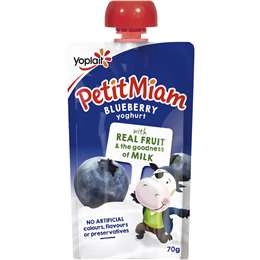 Yoplait Petit Miam Kids Yoghurt Pouch Blueberry 70g